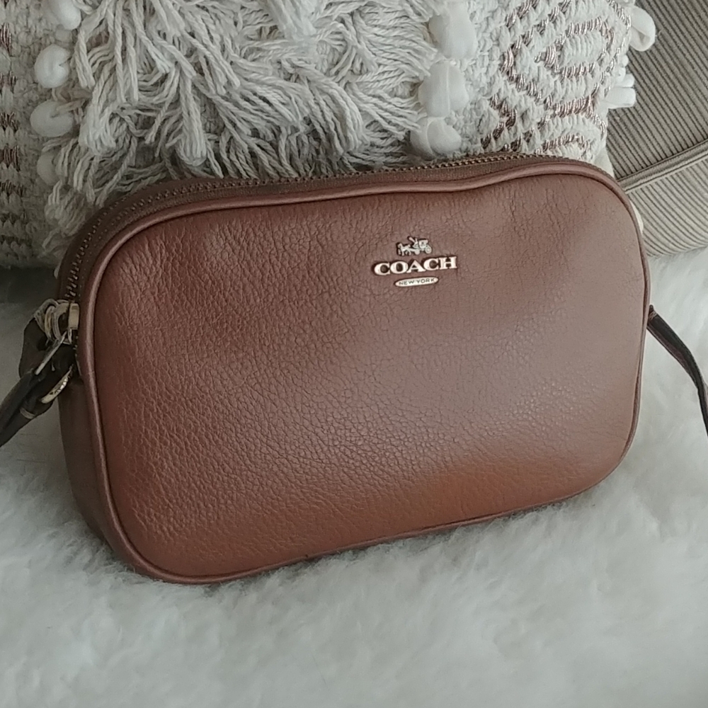 Coach Brown Leather Crossbody Camera Bag